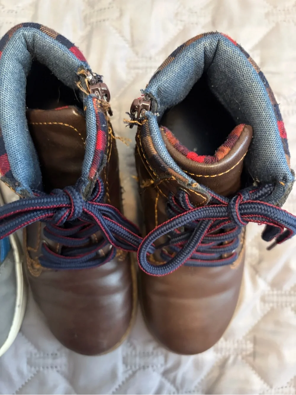 Kids Gray OshKosh B’gosh Casual Sneakers and Brown Leather Boots - Twin Pack